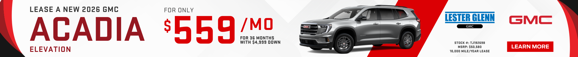 Lease a new 2025 GMC Acadia